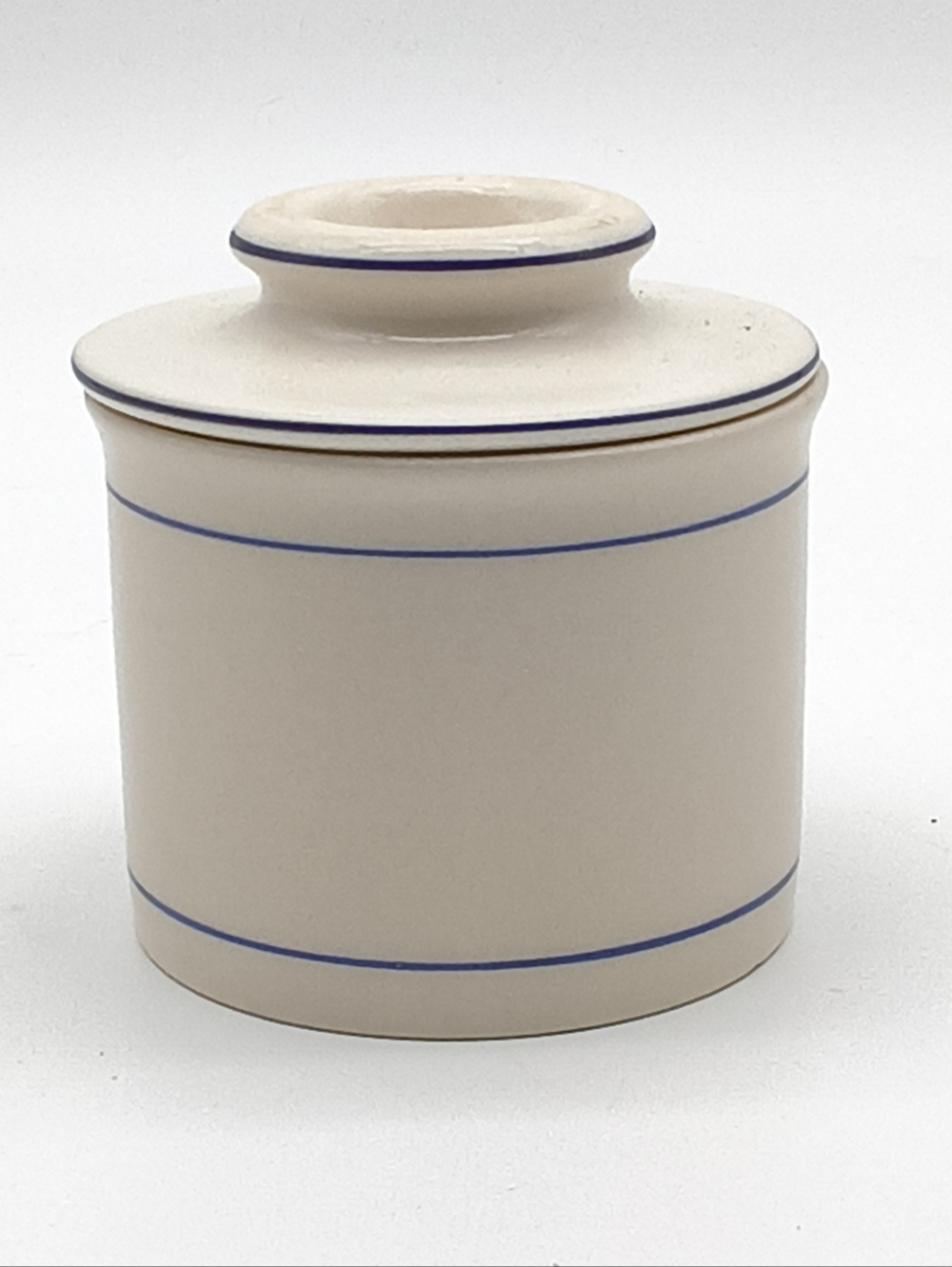 French Butter Keeper - Blue Striped